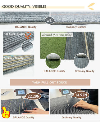 Teppichfliesen Peking 50x50 Luxushotel PP Jacquard Handelsbüro PVC Fußboden rutschfeste