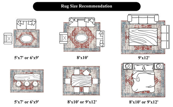 Anpassbares Modernes Großhausteppich Modischer Stil für Wohnzimmer und Schlafzimmer