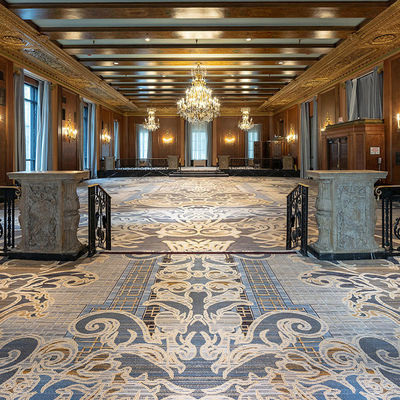 Design Abstract Muster feuerfeste Wolle PP Material Hotelteppich für modernes Wohnzimmer