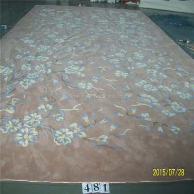Rechteckiger Blumenmuster Teppich 100% Wolle Acryl Tufted Cut Pile 10mm Dicke für Badezimmer Gebet