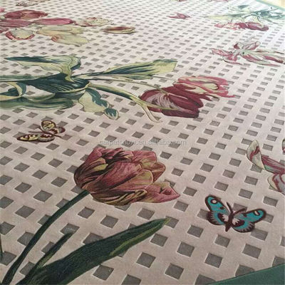 Rechteckiger Blumenmuster Teppich 100% Wolle Acryl Tufted Cut Pile 10mm Dicke für Badezimmer Gebet