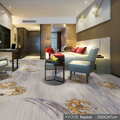 Rechteckiges Blumendesign Tufted Wool PP Material Nylon gedruckter Teppich für Lobbybereich