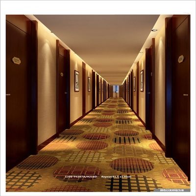 Hotelbadezimmer Nylon-Druckteppichrolle mit geschnittenem Stapel und quadratischem Gangmuster