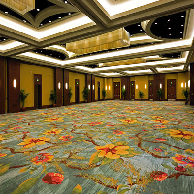 Stock Design Schiebefeste Florale Druck-Nylon-Teppich für Hotelzimmer Schnitt Pfahl Bau