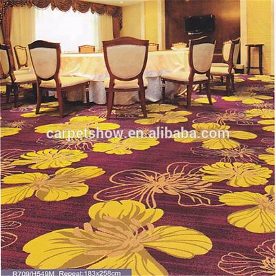 Polyester-Backing Axminster Floral Design Gewerblicher Druckteppich mit und Broadloom