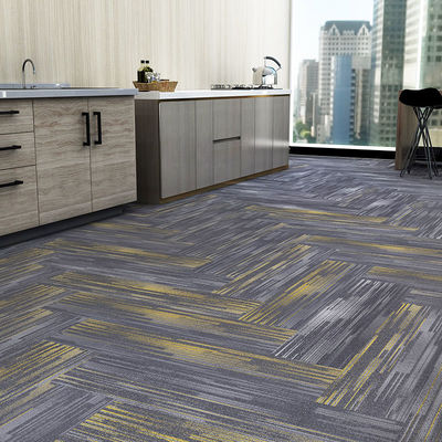 Büro moderner Stil 100% Resilya Nylon quadratische Linearität abnehmbaren Boden Teppich 50x50