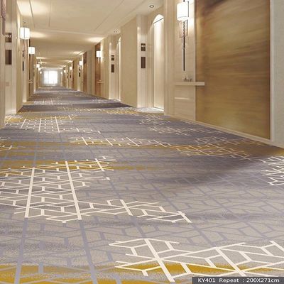 Jute- oder PP-Backing-Nylon-Druckstreifenteppich in 36 Farbvarianten für den Hotelgang