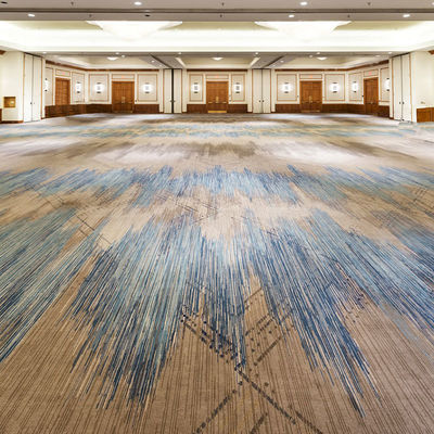Bankettsaal Fußboden Rechteck feuerfest Nylonteppich 2m x 4m in blau gestreiftem Design