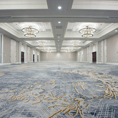Custom Backing Broadloom Nylon Teppich 2m x 4m Blau gestreifter Feuerfest für Hotelkorridor