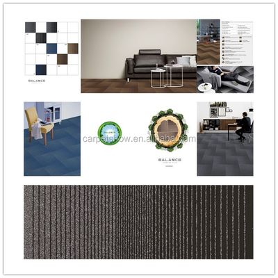 6 Farben Maschine Tufted Loop Pile Nylon Schalldichtem Teppichfliese mit abstraktem Muster