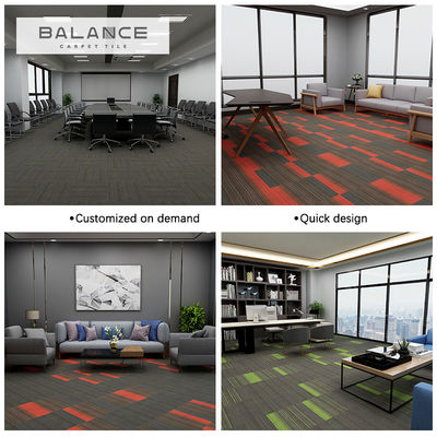 50x50 Plaid-Muster Bitumen/PVC-Hintergrund Schalldicht Waschbares Quadrat Büro-Raum Teppichfliesen