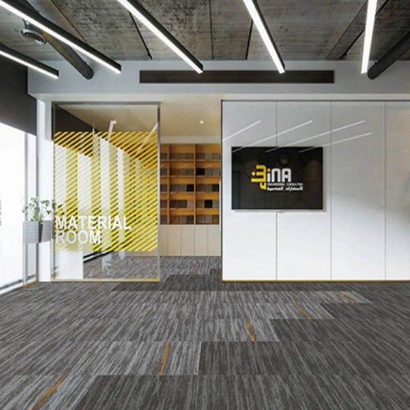 Polypropylen-Quadrat-Backing-Fliesen für moderne Büro- und Hotelfußbodenteppiche Verkauf
