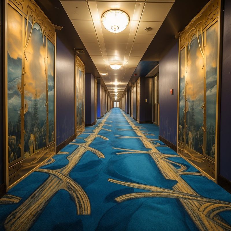 Luxuriöser Tufted Nylon-Druckteppich für Hotelkorridore und -Zimmer im modernen Design