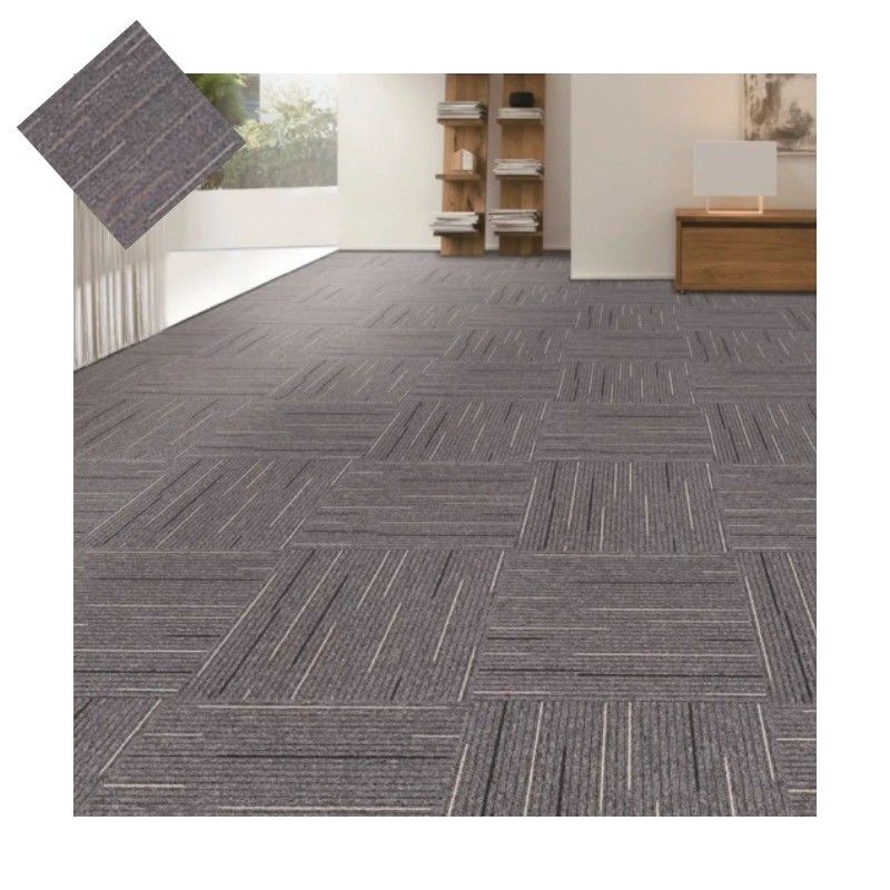 Teppichfliesen Peking 50x50 Luxushotel PP Jacquard Handelsbüro PVC Fußboden rutschfeste