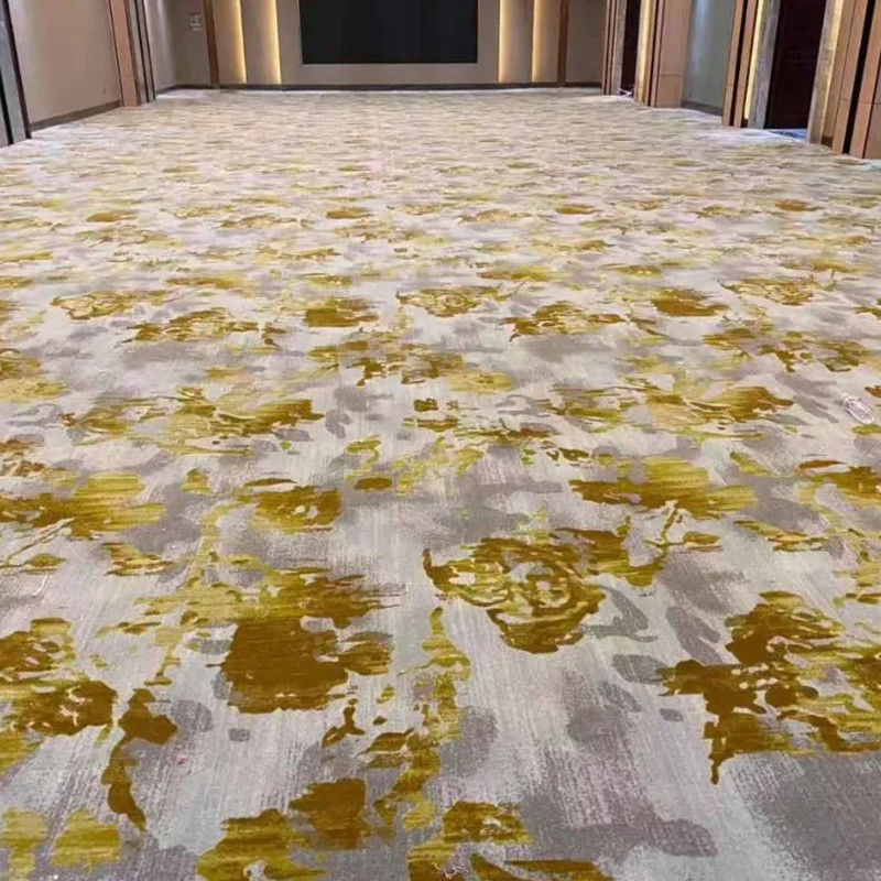 Abstraktes Muster Axminster Casino Lila Gold Teppich aus 80% Wolle und 20% Nylon