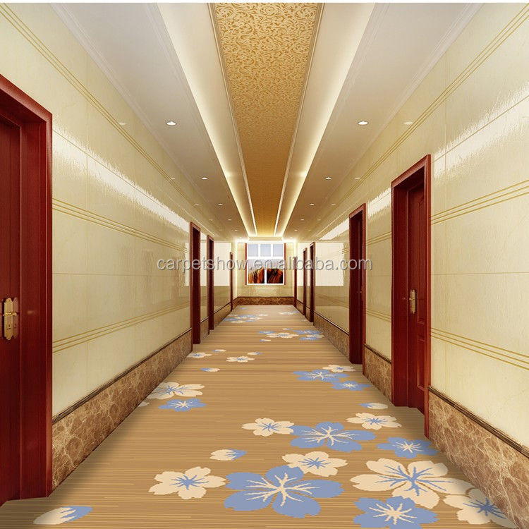 Unterstützen Sie kundenspezifische Größen Moderne Hotelkorridorteppiche mit kundenspezifischem Floral Jacquard Design