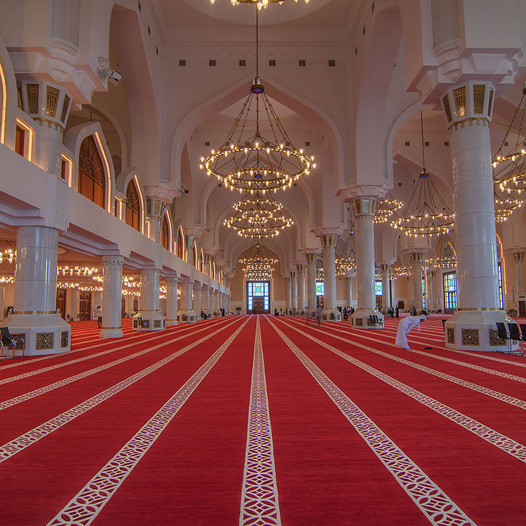 Maßgeschneiderte Kirche Wand an Wand Axminster Teppich Roll für muslimische Hotelzimmer Rücken PP