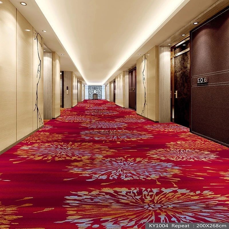 Jute- oder PP-Backing-Nylon-Druckstreifenteppich in 36 Farbvarianten für den Hotelgang